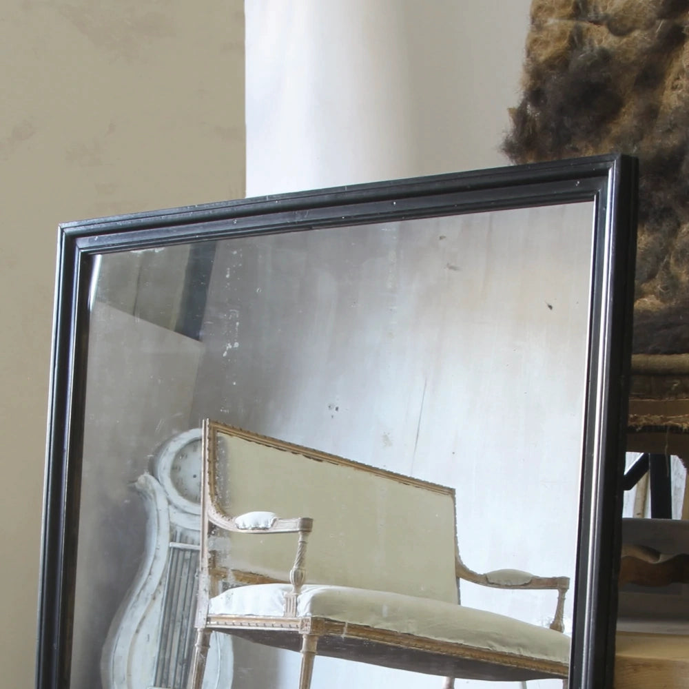 Large ebonised mirror