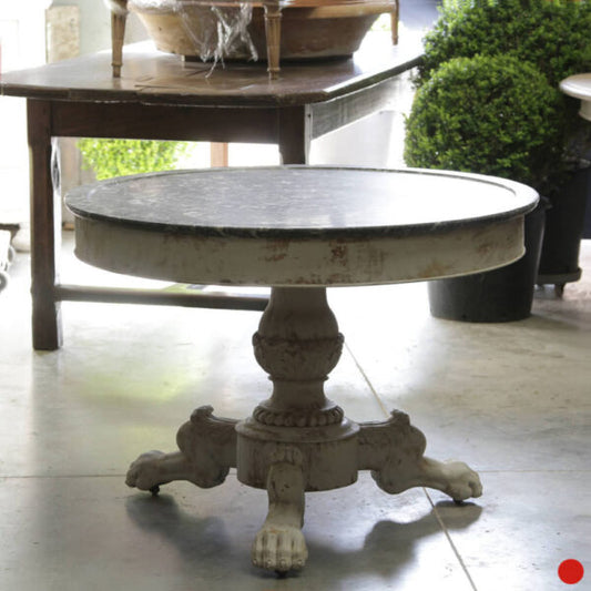 Gueridon Pedestal Table with Richly Veined Marble Top