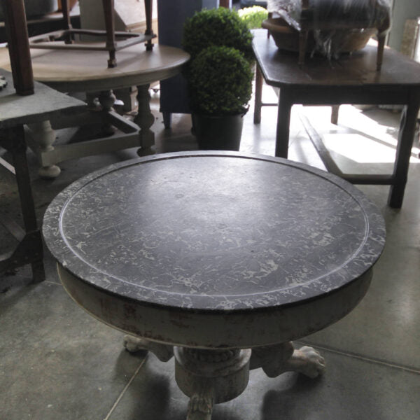 Gueridon Pedestal Table with Richly Veined Marble Top