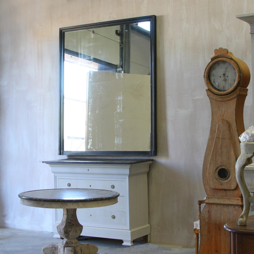 Large ebonised mirror